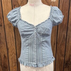 Blue Striped Women's Top